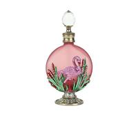 MUIDSEN Botella de Perfume Antigua, 1 Unidad, 30 ml/1 oz, Vidrio Rosa esmaltado, grúa, pájaro, Tapa de Cristal Transparente, antigoteo, Aceite Esencial de Colonia, decoración del hogar.