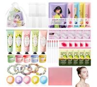 Muiefe Set Spa Mujer 50 Piezas, Kit Skincare para Regalo Mujer y Niñas con Mascarillas Faciales, Parches Oculares, Crema Manos, Bálsamo Labial, Mascarilla Labios, Bombas Baño y Bolsas Regalo