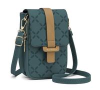 MUIIKOLA Bolso de hombro pequeño para teléfono, de piel sintética, para mujer, con ranuras para tarjetas, con correa ancha ajustable, versátil y con múltiples bolsillos, Verde oscuro, Bandolera