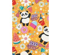 MuiMui A5 Notebook Hardback Journal with Inspirational Quotes. Lined, Dotted, Graph & Plain Paper Combination - Orange Panda Summer Design: Fun notebook for kids