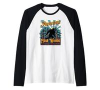 Muir Woods California Sasquatch Big Foot Monumento Nacional Camiseta Manga Raglan