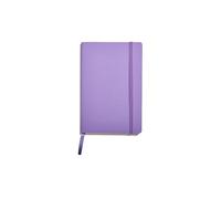 Muitomas, Bloc de Notas A5, cuaderno de apuntes para oficina, con cubierta blanda, bolsillo interior y cierre elástico, 120 hojas rayadas, 13 x 21 cm, color lila