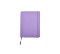 Muitomas, Bloc de Notas Grande, cuaderno de apuntes para oficina, con cubierta blanda, bolsillo interior y cierre elástico, 120 hojas rayadas, 19 x 25 cm, color lila
