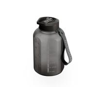 Muitomas, Botella Deportiva con Cordón de Silicona Antideslizante, con Gráfica Motivacional, Capacidad 1,2 L, Color Negro