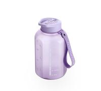 Muitomas, Botella Deportiva con Cordón de Silicona Antideslizante, con Gráfica Motivacional, Capacidad 1,2 L, Color Lila