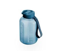 Muitomas, Botella Deportiva con Cordón de Silicona Antideslizante, con Gráfica Motivacional, Capacidad 1,2 L, Color Azul Óptanio