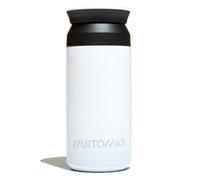 Muitomas Botella térmica de 350 ml, ligera y portátil de acero, diseño elegante con cierre hermético, color blanco