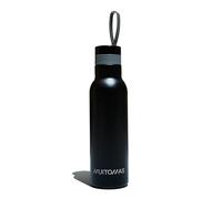 Muitomas, Botella térmica de 500 ml, botella térmica ligera y portátil de acero, botella térmica de diseño elegante con cierre hermético, color negro