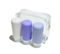 Muitomas, botellas de viaje con funda transparente, 3 botellas de viaj