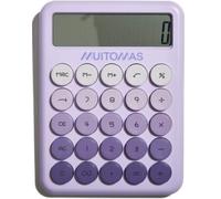 Muitomas, calculadora portátil con Pantalla Grande de 12 dígitos, Funciona con batería AAA, Color Lila