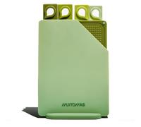 Muitomas, Juego de tablas de cortar de colores para cocina, de plástico rígido resistente a los cortes, con goma antideslizante y recipiente fino para ahorrar espacio, 20,5 x 14,5 cm, color verde
