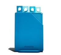 Muitomas, Juego de tablas de cortar de colores para cocina, de plástico rígido resistente a los cortes, con goma antideslizante y recipiente fino para ahorrar espacio, 20,5 x 14,5 cm, color azul