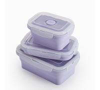 Muitomas, juego de tapas plegables de silicona para alimentos, 3 tamaños, color violeta