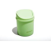 Muitomas, Papelera de escritorio mini, con puerta abatible y tapa extraíble, compacta para escritorio y oficina, 130 x 130 x 170 mm, color verde salvia