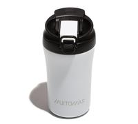 Muitomas, Taza térmica con tapa, taza térmica de café para bebidas calientes y frías, de acero, práctica y portátil, capacidad 350 ml, color blanco