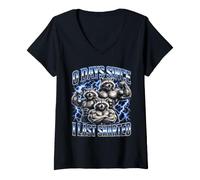 Mujer 0 Días Desde la Última Meme Divertido Mapache Sharted Camiseta Cuello V