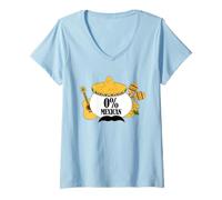 Mujer 0% Sombrero Mexicano Divertido Fiesta del Cinco de Mayo Camiseta Cuello V