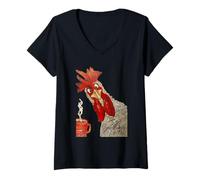 Mujer 04 poulet géant et café 2021, Plus 3 Mumzy Camiseta Cuello V