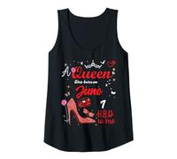 Mujer 1 de Junio Cumpleaños Esta Reina Nació el 1 de Junio Camiseta sin Mangas