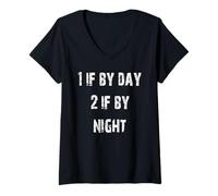 Mujer 1 if Por Día 2 si De Noche Camiseta Cuello V