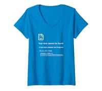 Mujer 1 John 1:9 Sins Cannot Be Found - Christian PC Error (Blue) Camiseta Cuello V