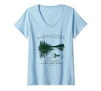 Mujer 10,000 Lagos y una Aventura Silenciosa en Minnesota Camiseta Cuello V