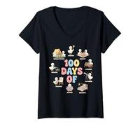 Mujer 100 Days of Being A Silly Goose Camiseta Cuello V