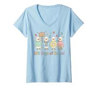 Mujer 100 Days of School Ducks Cute Teacher 100th Day Kids Camiseta Cuello V