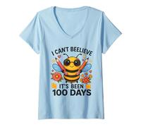 Mujer 100 días de Escuela, no Puedo Creer Que hayan Pasado 100 días niños Camiseta Cuello V