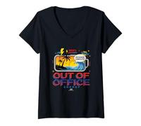Mujer 100% energía Fuera de la Oficina Vacaciones Playa batería mar Camiseta Cuello V