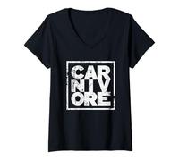 Mujer 100% Hardcore Carnívoro Carnívoro Eater Camiseta Cuello V