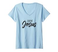 Mujer 100% Jesus, 100 Percent Jesus Camiseta Cuello V