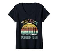 Mujer 100 Wedding Anniversary For Couple 100th Year of Marriage Camiseta Cuello V