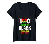 Mujer 100 Years of Black Excellence 1926-2026 Celebration African Camiseta Cuello V