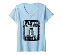 Mujer 10MM Socket Wanted Poster Car Guy Funny Car Mecánico Camiseta Cuello V