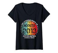 Mujer 13 Años Cumpleaños Leyendas Nacen Agosto 2013 Chica Chico Camiseta Cuello V