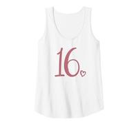 Mujer 16 cumpleaños, para niñas, dieciséis Lindo número 16 años Camiseta sin Mangas