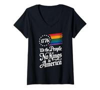 Mujer 1776 We The People No Kings In America Orgullo Rainbow Camiseta Cuello V