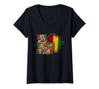 Mujer 1865 Junio Junio Libertad Orgullo África Camiseta Cuello V