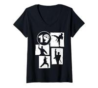 Mujer 19 Cumpleaños Karate Taekwondo 19 Años Niño Artes Marciales Camiseta Cuello V
