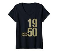 Mujer 1950 Edición Limitada Fiesta Cumpleaños Camiseta Cuello V
