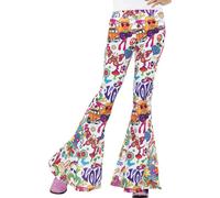 Mujer 1960s 1970s de Campana Acampanados Pantalones Adulto Disco Disfraz Hippy
