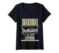 Mujer 1969 69 cargador pony car Camiseta Cuello V