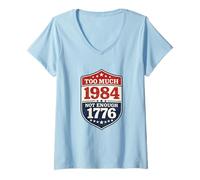 Mujer 1984 Referencia distópica Anti Tiranía Libertad Amante Camiseta Cuello V