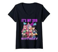 Mujer 2 años de Edad cumpleaños K Pop niños Segundo cumpleaños niñas K-Pop Camiseta Cuello V