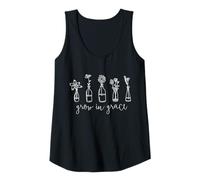 Mujer 2 Pedro 3:18 Crece en Gracia Flores Camiseta sin Mangas