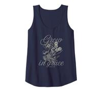 Mujer 2 Pedro 3:18 Crecer En Gracia Flores Vintage Camiseta sin Mangas