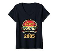 Mujer 20 Años Cumpleaños Vintage Nacido En Diciembre 2005 Camiseta Cuello V