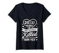 Mujer 20 Years in and I Haven't Killed Him Yet 20th Anniversary Camiseta Cuello V
