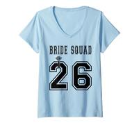 Mujer 2026 Bride Squad Fiesta Nupcial Despedida de Soltera Equipo Grupo Ducha Camiseta Cuello V